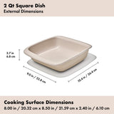 2 Qt Square Stoneware Baking Dish S6
