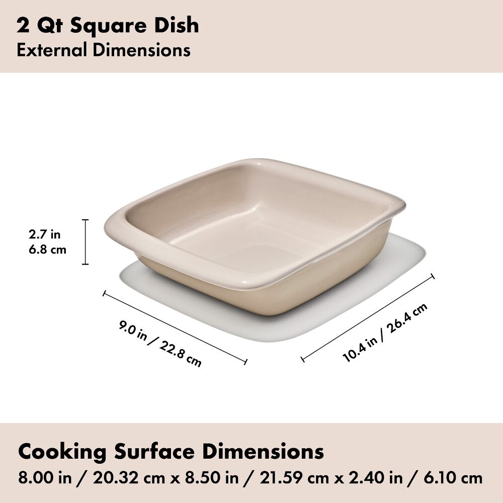2 Qt Square Stoneware Baking Dish S6