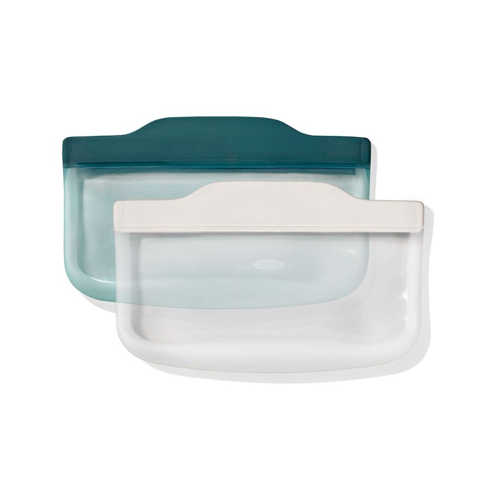 Silicone Reusable Bag -  4 Piece Lunch Set - Oat/Lagoon B0