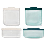 Silicone Reusable Bag -  4 Piece Lunch Set - Oat/Lagoon B0