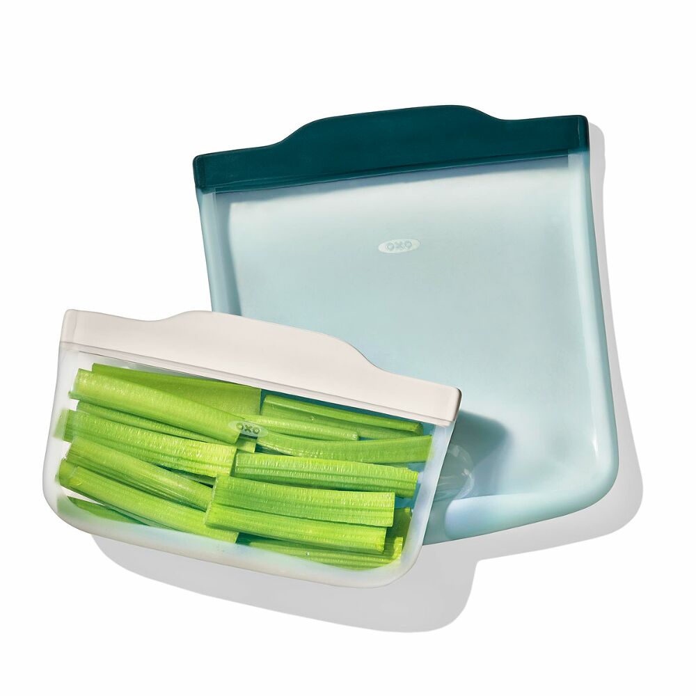 Silicone Reusable Bag -  4 Piece Lunch Set - Oat/Lagoon B0
