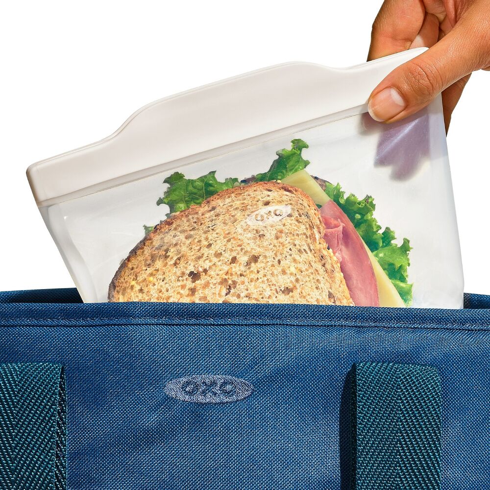 Silicone Reusable Bag -  4 Piece Lunch Set - Oat/Lagoon B0