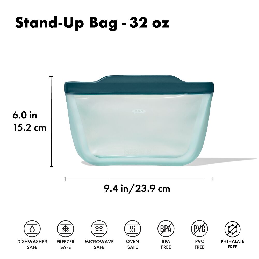 Silicone Reusable Bag - Stand-Up Quart (32 oz) - Lagoon E4