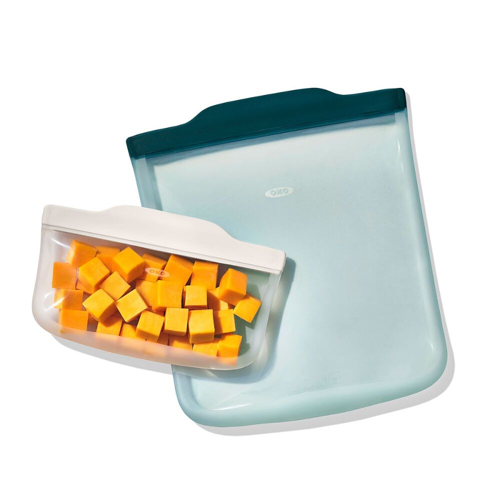 Silicone Reusable Bag - 4 Piece Starter Set - Oat/Lagoon M7