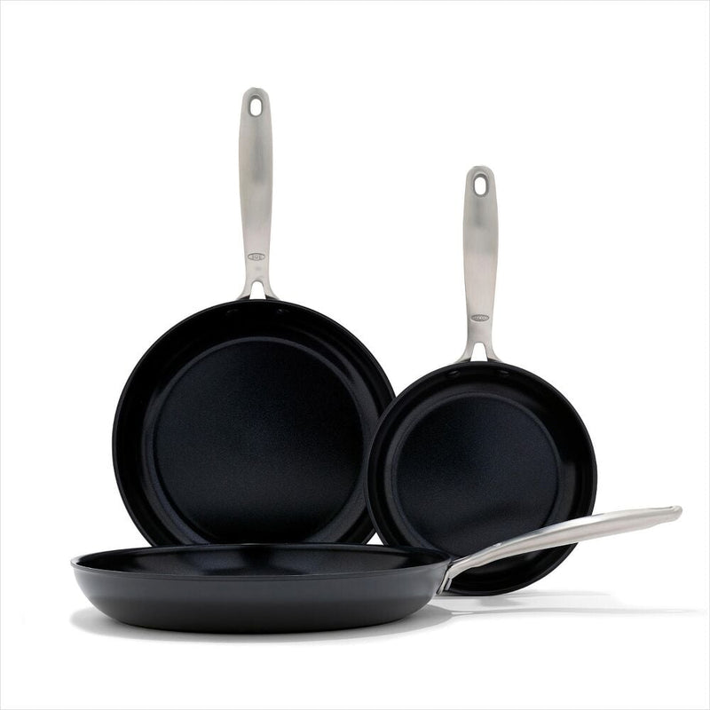 Enhanced Non-Stick 3-Piece Frypan Set — Black Y5
