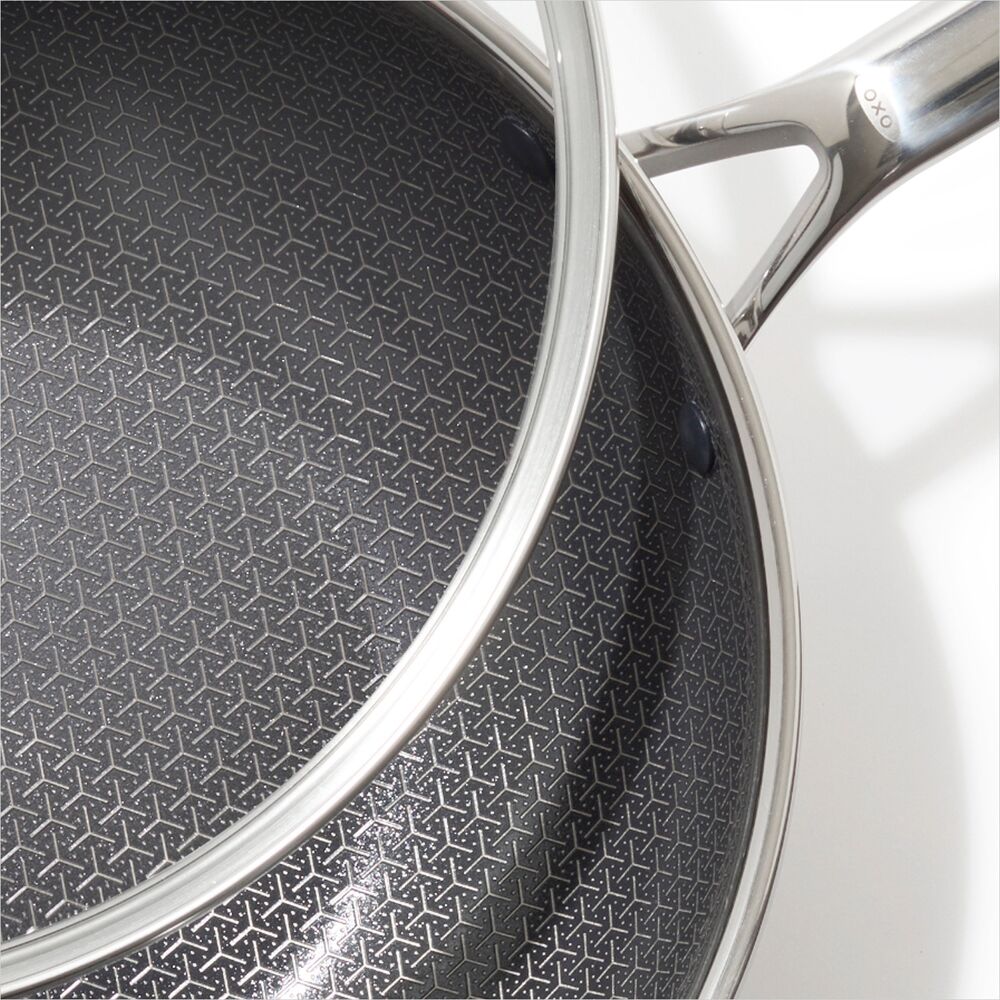 Trident Hybrid Non-Stick Stainless Steel 5 Qt Wok with Lid O6