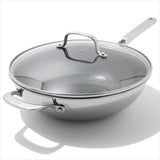 Trident Hybrid Non-Stick Stainless Steel 5 Qt Wok with Lid O6