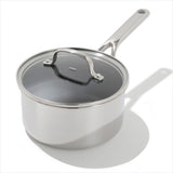 Trident Hybrid Non-Stick Stainless Steel 2.5 Qt Saucepan with Lid V4