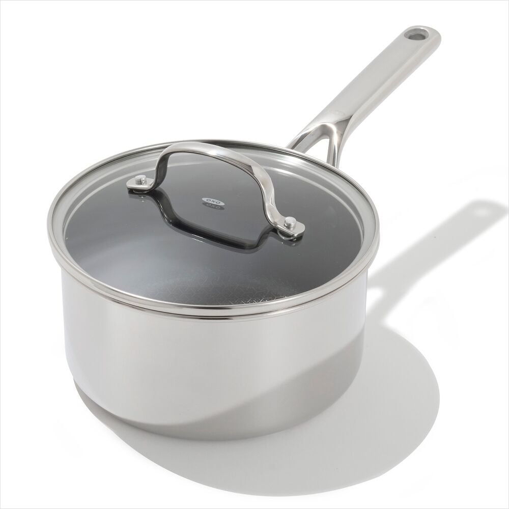 Trident Hybrid Non-Stick Stainless Steel 2.5 Qt Saucepan with Lid N6
