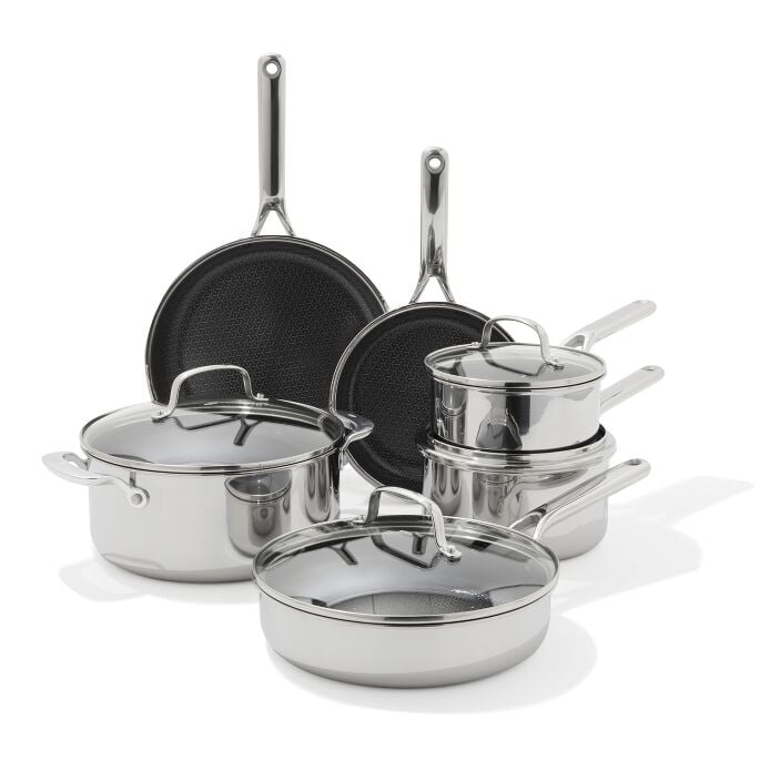 Trident Hybrid Non-Stick Stainless Steel 10-Piece Set N1