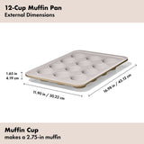 Non-Stick Pro Ceramic Coated Metal Bakeware 12 Cup Muffin Pan V4