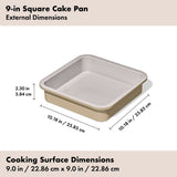 Non-Stick Pro Ceramic Coated Metal Bakeware 9” Square Cake Pan R2