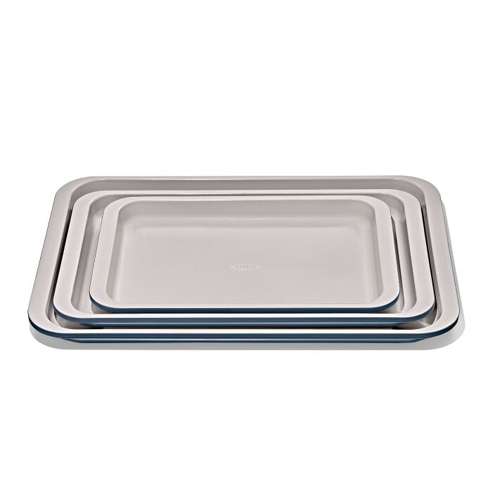 Non-Stick Pro Ceramic Coated Metal Bakeware 3 Pc Set O8