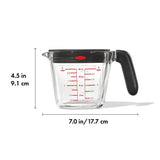 2 Cup Glass Measuring Cup with Lid J9
