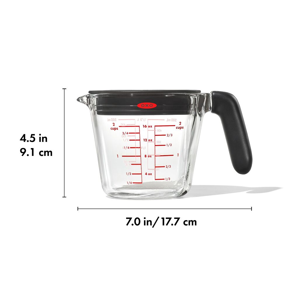 2 Cup Glass Measuring Cup with Lid J9