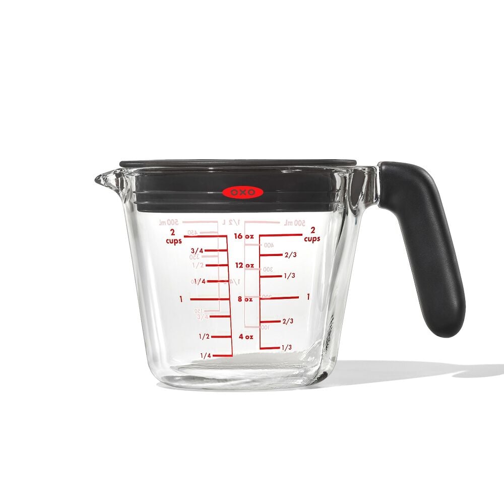 2 Cup Glass Measuring Cup with Lid J9