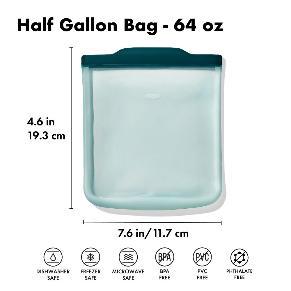 Silicone Reusable Bag - Half Gallon Bag (64 oz) - Lagoon X0