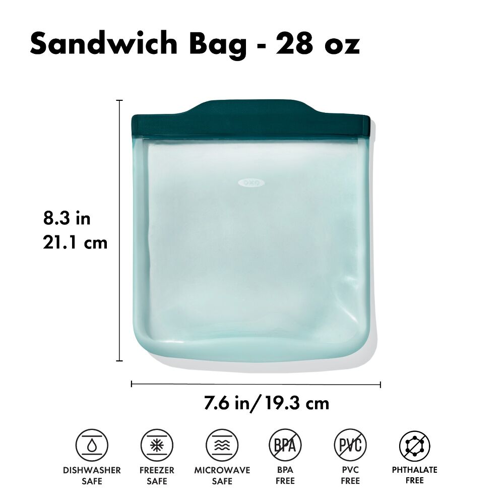 Silicone Reusable Bag - Sandwich Bag (28 oz) - Lagoon E6