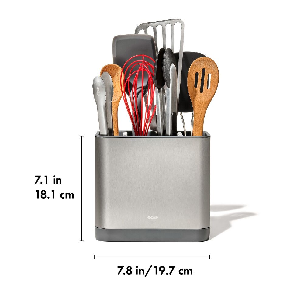 Adjustable Stainless Steel Utensil Holder - Large E0