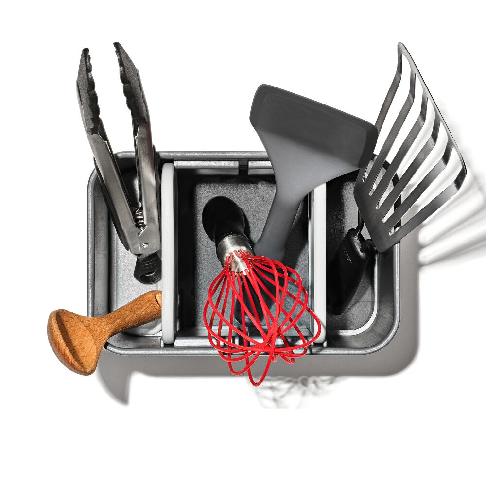 Adjustable Stainless Steel Utensil Holder - Large E0