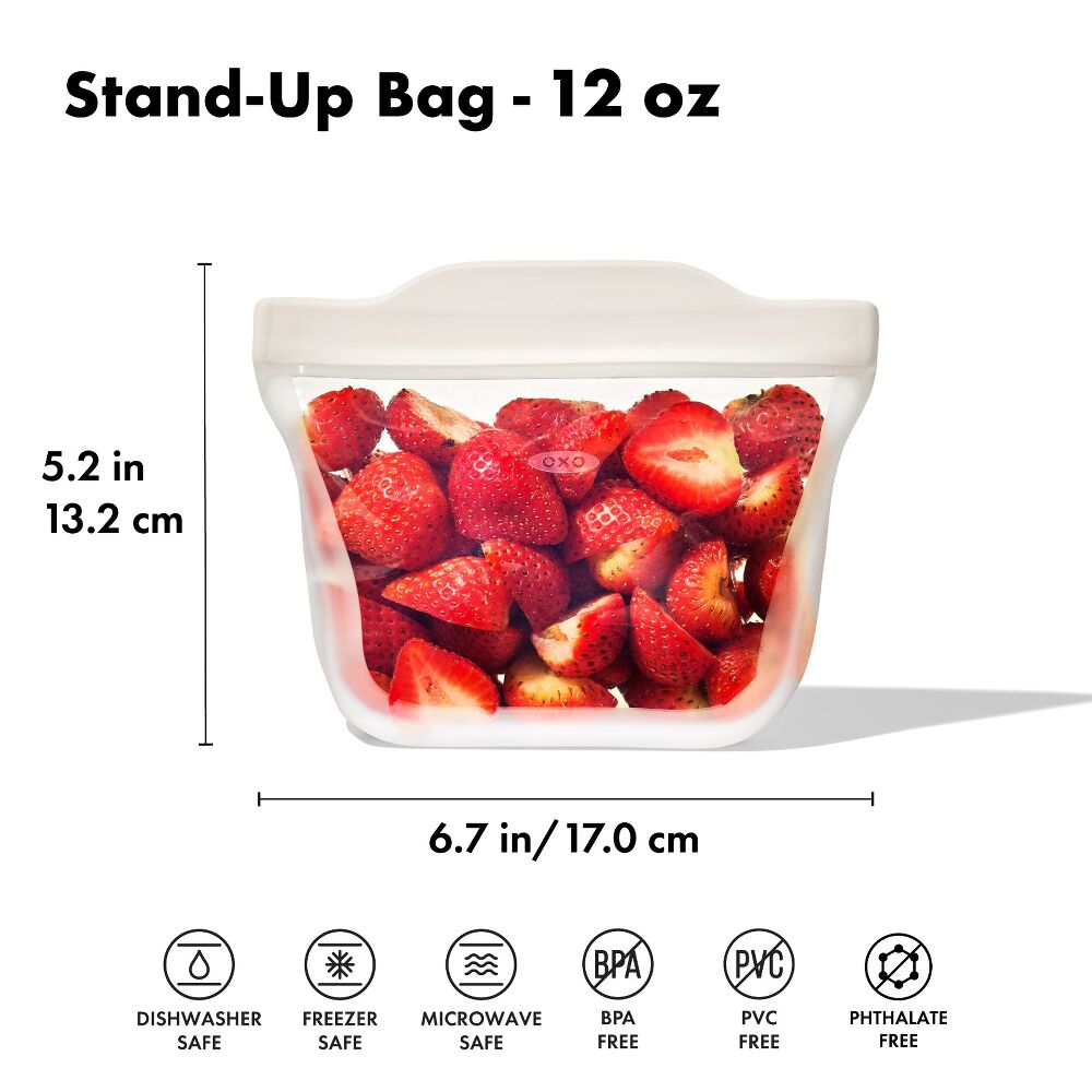 Silicone Reusable Bag - Stand-Up Snack (12 oz) – Oat E2