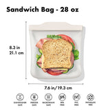Silicone Reusable Bag - Sandwich Bag (28 oz) - Oat R0