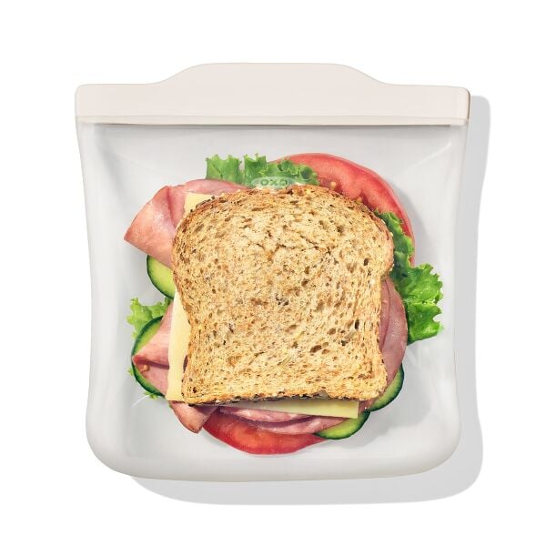 Silicone Reusable Bag - Sandwich Bag (28 oz) - Oat R0
