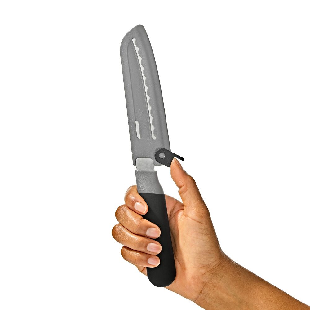 5 in Serrated Utility Knife with Locking Sheath L3