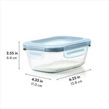 Smart Seal 1.6-Cup Glass Rectangle Container - Arctic Blue M6