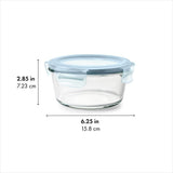 Smart Seal 2-Cup Glass Round Container - Arctic Blue J6
