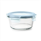 Smart Seal 4-Cup Glass Round Container - Arctic Blue Q0