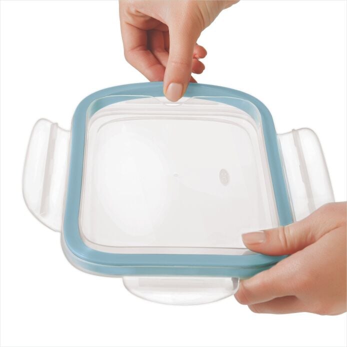 Smart Seal 8-Cup Glass Rectangle Container - Arctic Blue E0