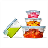 Smart Seal 2-Cup Glass Round Container - Arctic Blue J6