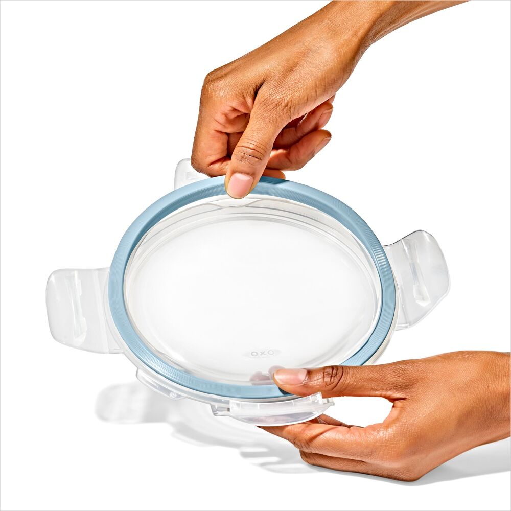 Smart Seal 7-Cup Glass Round Container - Arctic Blue J6