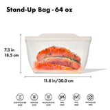 Silicone Reusable Bag - Stand-Up Half Gallon (64 oz) - Oat G1