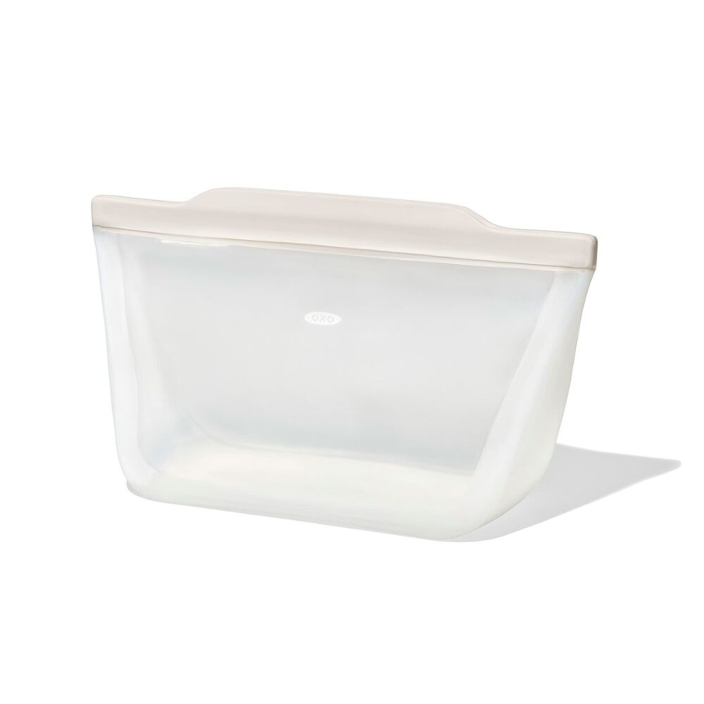 Silicone Reusable Bag - Stand-Up Half Gallon (64 oz) - Oat G1