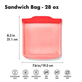 Silicone Reusable Bag - Sandwich Bag (28 oz) - Watermelon P9