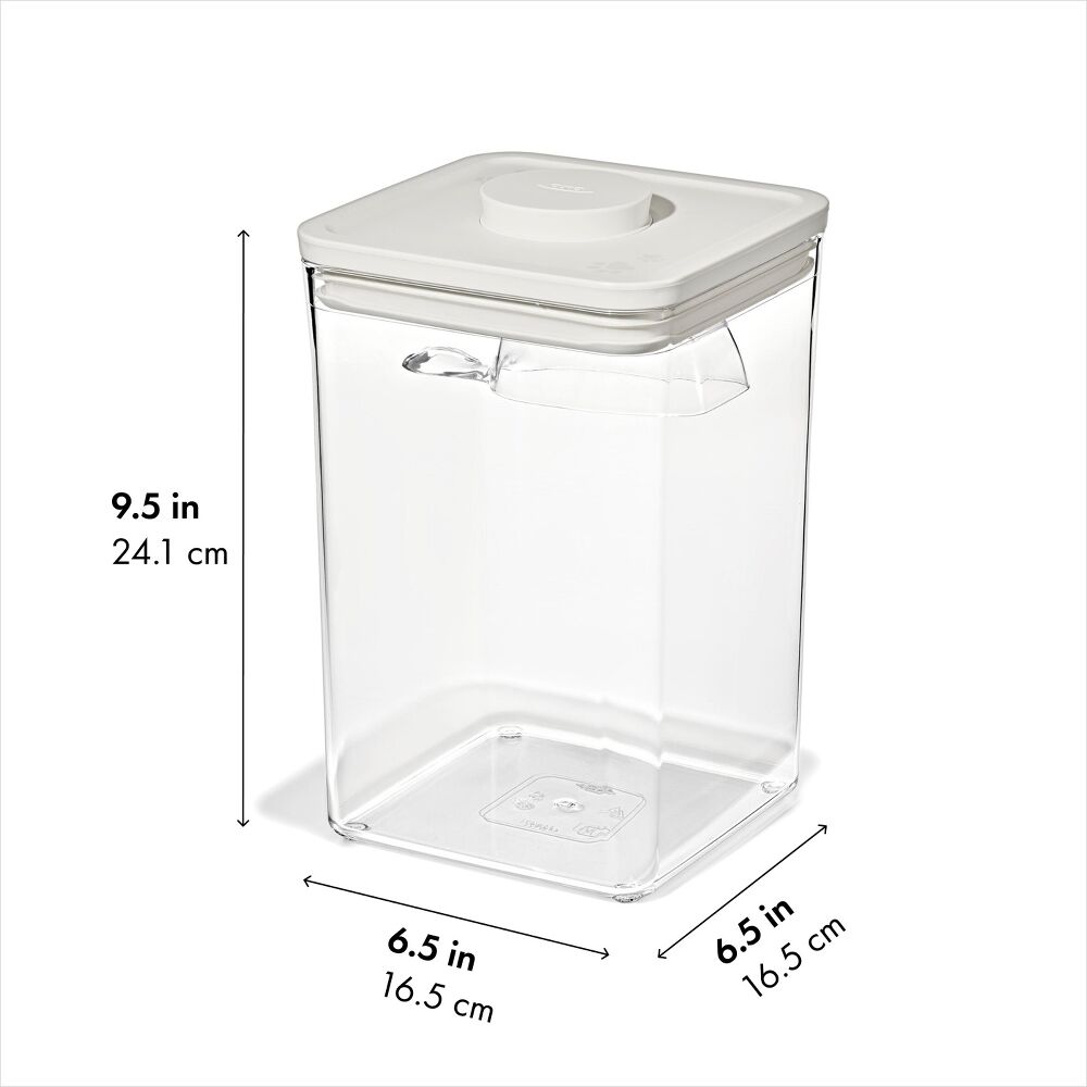 OXO Pet POP Container with Scoop — Big Square Medium — 4.4 Qt/4.2 L N9