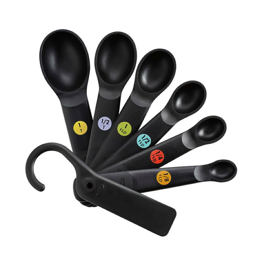 7 Piece Plastic Measuring Spoons - Black N6