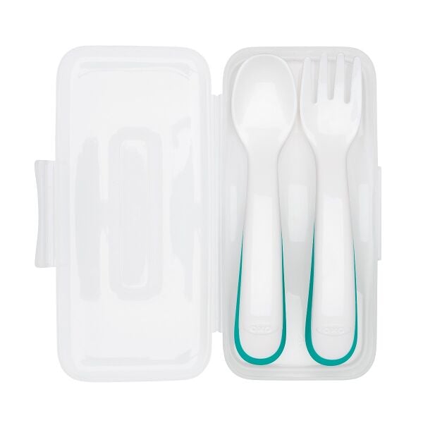 On-the-Go Plastic Fork and Spoon Set with Travel Case Z5