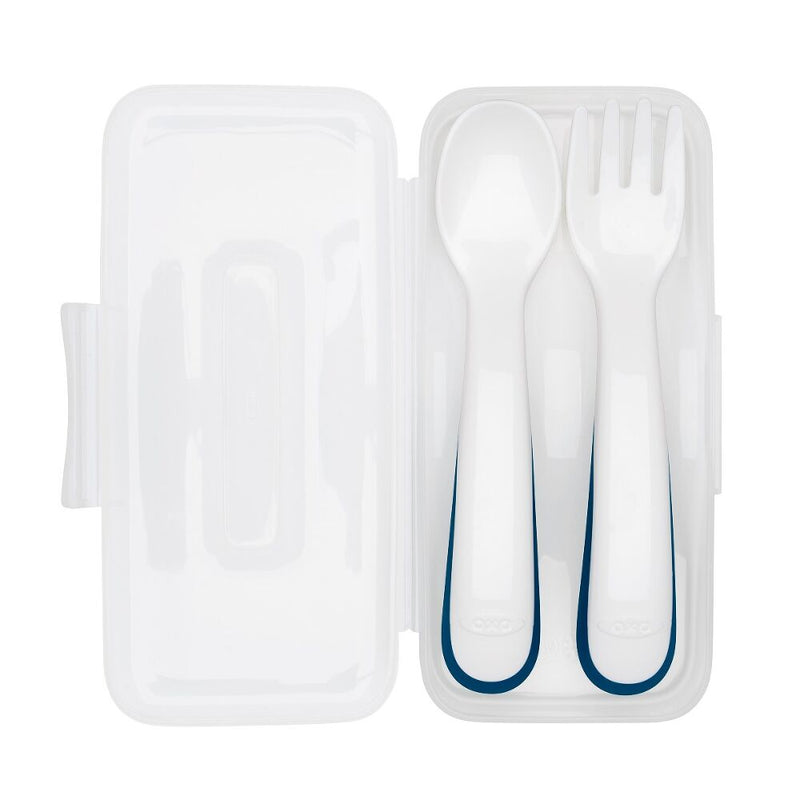 On-the-Go Plastic Fork and Spoon Set with Travel Case R0