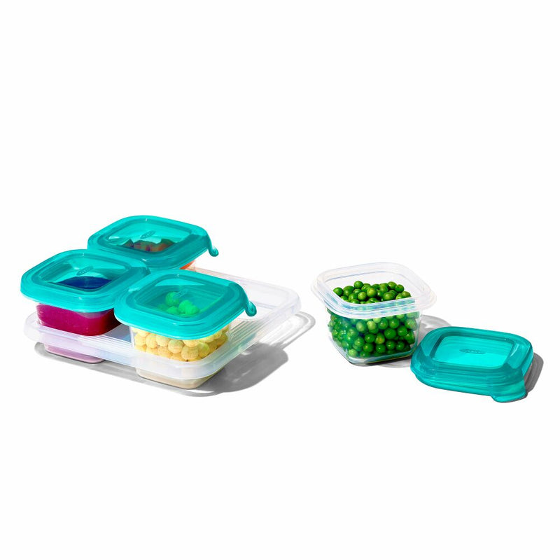 4 oz Baby Blocks™ Silicone Freezer Storage Containers - Tot Teal J5
