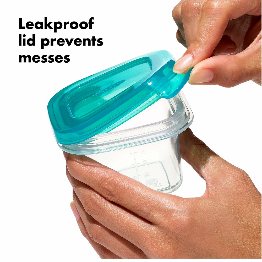 4 oz Baby Blocks™ Silicone Freezer Storage Containers - Tot Teal J5