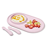 Textured Suction Plate & Spoons Set – 3-Piece O4