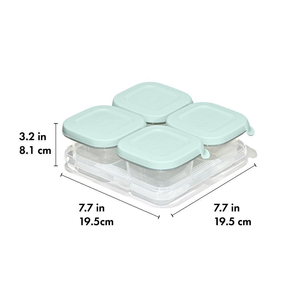 Silicone Baby Blocks Food Storage Containers (4 oz) - Opal M0